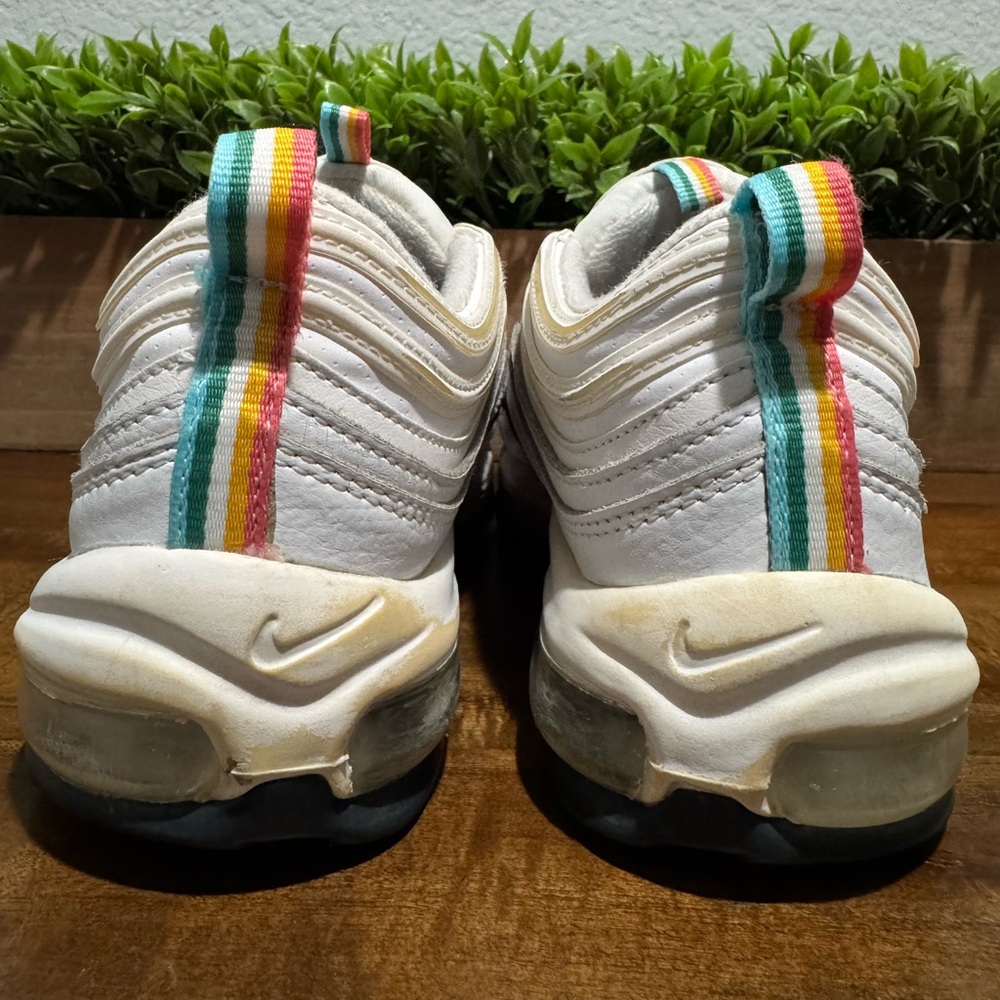 Nike Air Max 97 White Multi Pull Taps DH1592-100 Women Size 8 - Picture 4 of 13